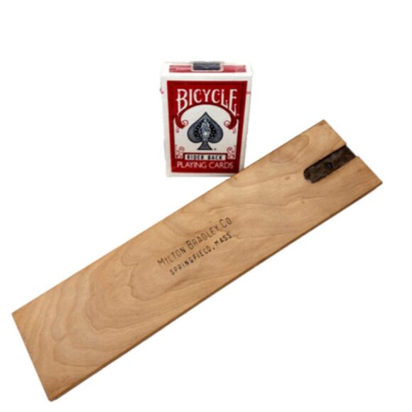 Cribbage Board Milton Bradley Co & NEW Vintage Bicycle Rider Back Playing Cards - Picture 3 of 6